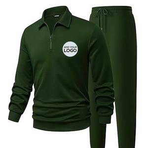 Quarter Zip Pullover Chándal Protección solar Trajes de 2 piezas Conjunto atlético de manga larga - Product Image 1