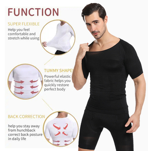 เสื้อยืดรัดหน้าท้องของผู้ชายเสื้อยืดรัดหน้าท้อง S-SHAPER รัดหน้าท้องแบบไม่ได้กำหนดไว้เสื้อยืดรัดรูปสำหรับผู้ชายขนาดใหญ่กว่ากำหนดเอง - Product Image 2