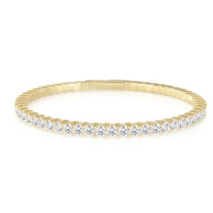 5.3CT Lab Grown Diamond Tennis <b>Bangle</b> 10KT <b>Solid</b> <b>Gold</b> IGI Certified Rhodium Plated Statement Bracelet Luxury Jewelry OEM ODM - Product Image 3