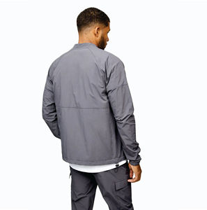 Fully Customized 85% Polyamide 15% Elastane Graphite Full Zip Cuffs Graphite Mens Utility Woven Bomber - Product Image 2