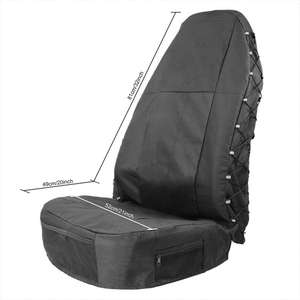 Cubierta de asiento de coche negra de tela Oxford 600D totalmente envuelta al por mayor Four Seasons 100% piezas de automóvil resistentes impermeables - Product Image 5