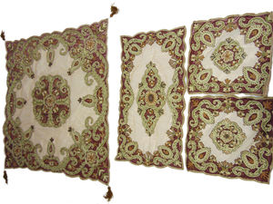 Gran oferta, cubierta de mesa cuadrada de Cachemira bordada a mano con cuentas, diseño Floral de Paisley para fiestas de boda y regalos - Product Image 2