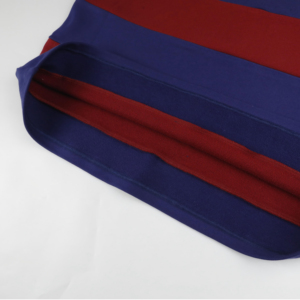 Polo de Punto a Rayas de Manga Larga para Hombre, Diseño Casual con Bloques de Color, Cuello Blanco, Patrón Rojo y Azul - Product Image 5