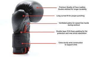 Guantes de Boxeo de Calidad Superior, Resistentes a Impactos, para Sparring, Entrenamiento Físico, Logotipo Personalizado, Servicios OEM, Protección de Manos y Brazos al por Mayor - Product Image 4