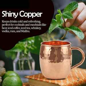 Promoción caliente Koi sin BPA Ideal para cócteles y regalos Taza de mula de Moscú de cobre puro con mango de cobre de 450mL a 550ml - Product Image 6