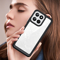 Nouvelle Coque Arrière Universelle Légère en TPU Souple Transparent avec Boutons Colorés Électroplaqués et Design Uni en Acrylique