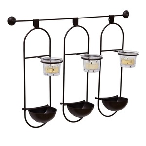 เชิงเทียนโลหะเคลือบสีดำดีไซน์หรูหราเชิงเทียนเชิงเทียนเชิงเทียนติดผนัง - Product Image 1