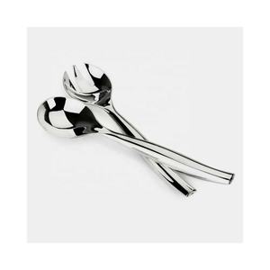 Juego de cucharas de servir plateadas de aspecto moderno con servidores de ensalada decorativos personalizados Juego de utensilios de cocina con mango increíble - Product Image 3