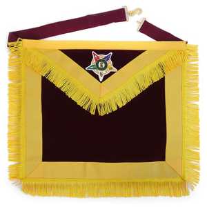 Tablier Regalia classique avec bord décoratif Finition lisse et point fin Parfait pour les uniformes de cérémonie et les occasions rituelles - Product Image 1