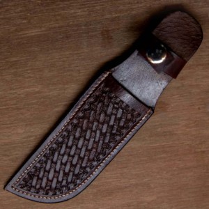 Hecho en fábrica con cuero de grano superior Alta artesanía 4-5 pulgadas Estilo Bowie Cuchillos Funda de cuero - Product Image 3