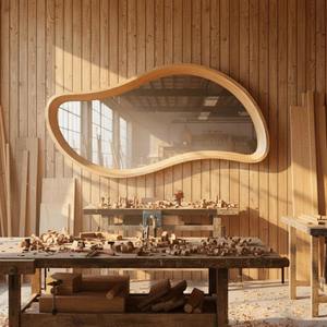 Miroir mural en bois contemporain à succès pour la chambre à coucher, la routine de maquillage et la décoration intérieure, disponible pour l'exportation - Product Image 6