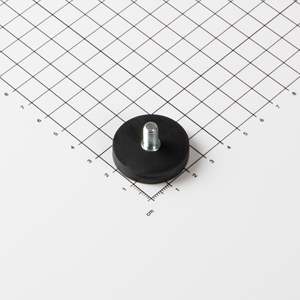 Sistema magnetico gommato Ø31x6mm con perno filettato - Product Image 1