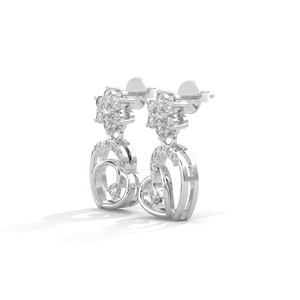 Luxurious 925 Sterling Silver Lab-Grown Diamond <b>Earrings</b>: A Blend of Sustainable Elegance, Ethical Craftsmanship - Product Image 2