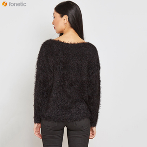 2022สเวตเตอร์แบบสวมหัวให้ความอบอุ่นในฤดูหนาวของผู้หญิงวัสดุขนสัตว์คุณภาพสูงพิมพ์ลายลำลองตกแต่งขนาดฟรีไซส์ - Product Image 2