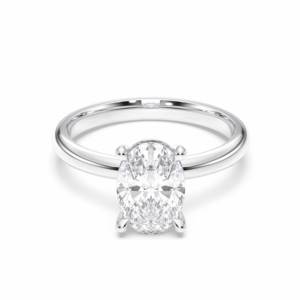 ชุดแหวนเพชรโมอิส E-F/VVS-VS 1.98กะรัตรูปไข่สำหรับผู้หญิง - Product Image 1