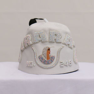 Fez <b>Hat</b> <b>White</b> with Hand Embroidery Gold Bullion Freemasons Masonic <b>Hat</b> High Quality Custom Best Sale Hot Selling Fezz - Product Image 1