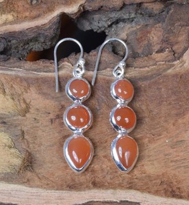 Pendientes de gota de Plata de Ley 925 auténtica para mujer, cabujón de cornalina suave, ajuste de bisel de pera, joyería cristiana de alta calidad - Product Image 3