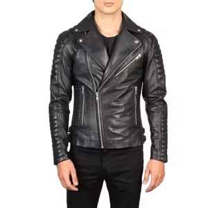 Veste de printemps pour homme de conception haut de gamme, col montant, manches longues, 100% cuir véritable, personnalisable, prix raisonnable, imperméable, respirante - Product Image 2