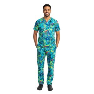 ชุดสครับแพทย์ชายแบบปรับแต่งได้ คุณภาพสูง ทนทาน เสื้อคอวีและกางเกง ชุดยูนิฟอร์มคลินิกโรงพยาบาล สำหรับผู้เชี่ยวชาญมืออาชีพ - Product Image 3