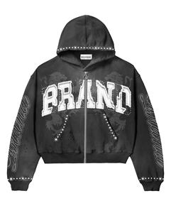 Ensembles deux pièces de sport personnalisés Survêtements à capuche avec poches pour pantalons et manches avec contour en strass Couleur personnalisée et design Survêtements de sport - Product Image 4