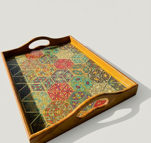 Bandeja de Servir de Madera Ecológica Hecha a Mano de Alta Calidad, Madera Natural, Tamaño Personalizado, Estilo Clásico para Uso en el Hogar y Restaurantes - Product Image 6