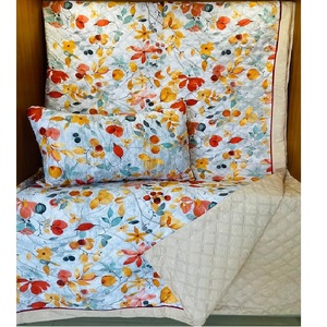 Leaves Printed <b>100</b>% Organic Cotton Gots Certificate Grey Color Duvet Cushion Sets Endless Pattern Wedding Sustainable Bedspreads - Product Image 3