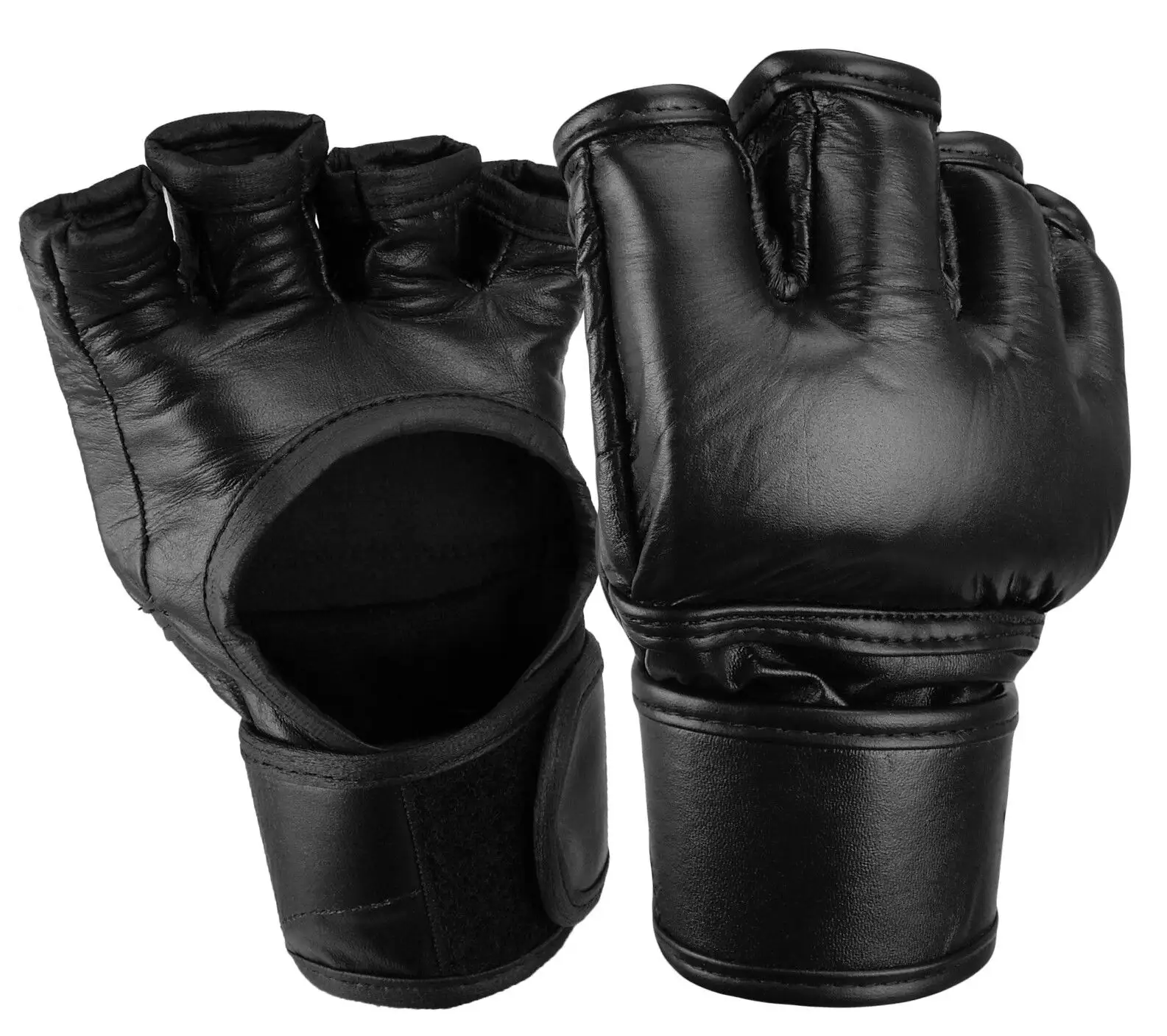 ถุงมือต่อสู้ MMA ถุงมือหนังแท้สไตล์มืออาชีพถุงมือสำหรับแข่งขัน
