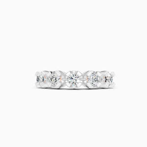 Anillo Apilable Minimalista con Cinco Diamantes Cultivados en Laboratorio de 0.655 Ct en Oro Amarillo, Blanco y Rosa de 9K - Product Image 2