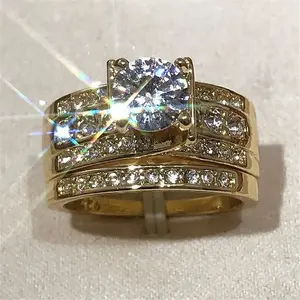 Elegantes Anillos de Compromiso, Boda y Aniversario para Mujer, con Moissanita Tishya, Plata 925, Chapados en Oro - Product Image 2