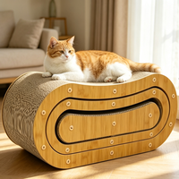 Griffoir pour chat en carton incurvé 3 en 1, écologique, design nid, gain de place, planche à griffer, salon pour chats d'intérieur