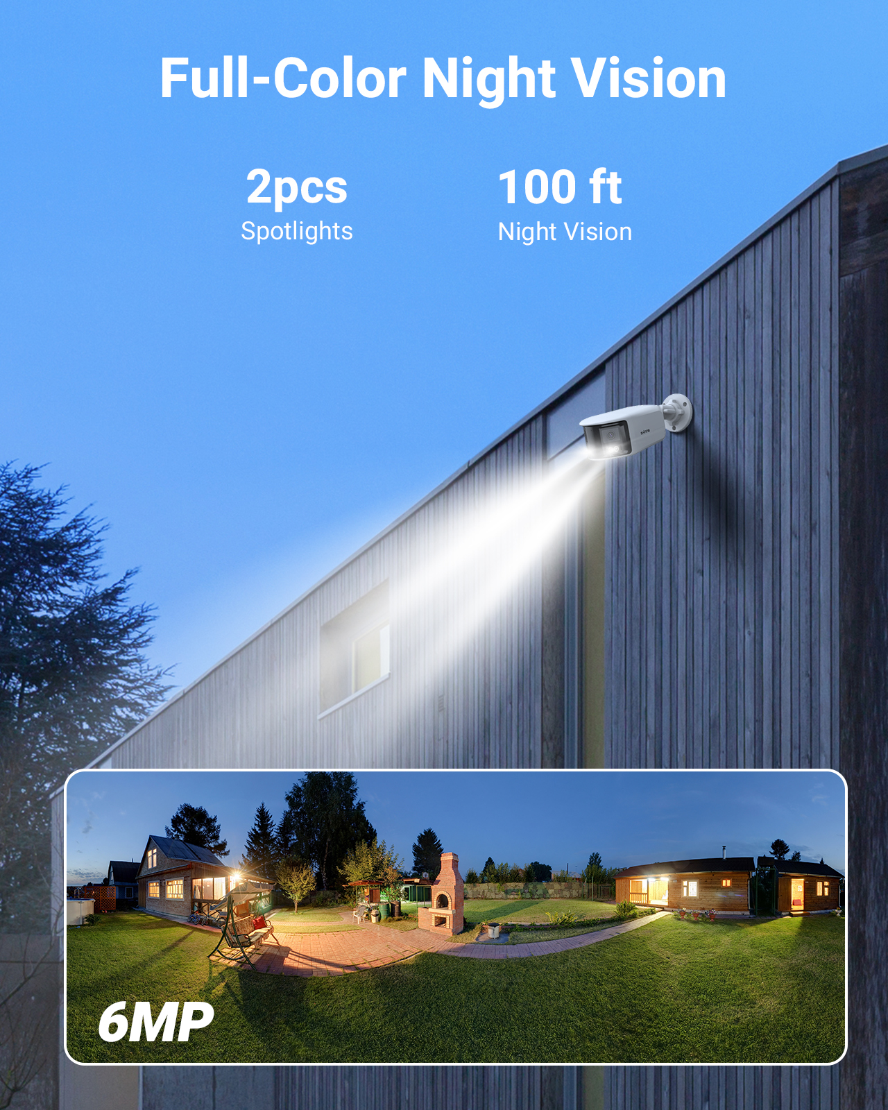 ANNKE FCD600 6MP Dual Lens 180 Degree Panoramic Bullet AI PoE IP Camera Two Way Audio Smart Hybrid Light IP67 Network Camera · image 3