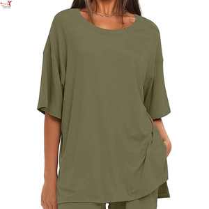 Camiseta de Manga Corta al por Mayor para Mujer, Camiseta de Algodón y Poliéster para Mujer, Camiseta para Adultos - Product Image 1