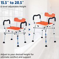 Chaise de douche robuste réglable d'une capacité de 550 lb Équipement de sécurité unique pour salle de bain intérieure pour personnes âgées et handicapées