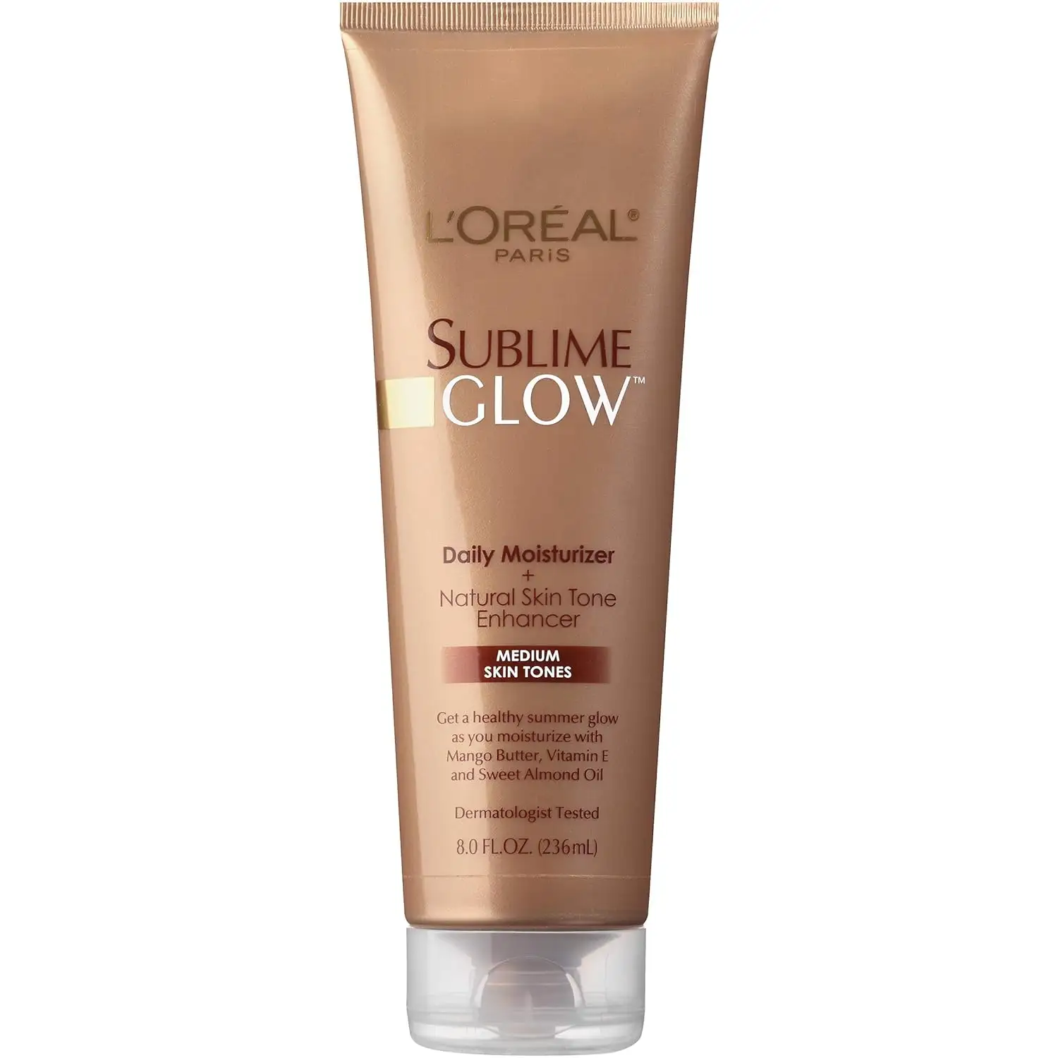 L'Ore _ al Paris Sublime Bronze Glow Hidratante diario y potenciador de tono de piel natural, tonos de piel medios, 8 fl. Oz