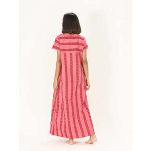 Super Soft 100% Cotton Loose Fit Nighty Button Design Nighties & Gowns for Ladies XXL Size Pink-Comfortable & Stylish - Product Image 5
