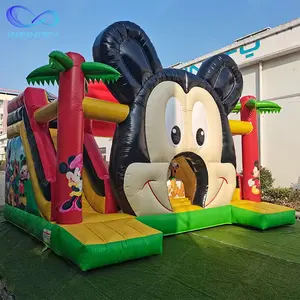 Mickey Mouse kids party inflatable bounce house double slide combo bouncy castle