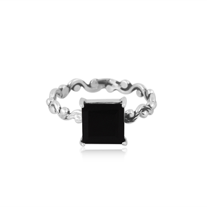 Dernière collection Bague vintage en argent sterling 925 avec pierres précieuses en obsidienne noire naturelle Fabricant de bijoux personnalisés - Product Image 3