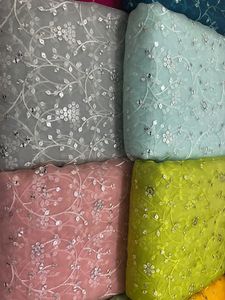 ผ้าออแกนซ่าไนลอนคุณภาพระดับพรีเมียมเรียงจำนวน7มม. พร้อมด้ายตันต่อตันผ้าสำหรับงานแต่งงานผู้ผลิตจากอินเดีย - Product Image 3