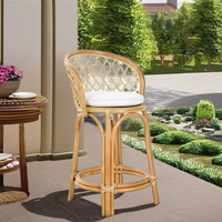 Chaise de bar en rotin durable et écologique pour intérieur/extérieur, design minimaliste, confortable, idéale pour salon, chambre, parc
