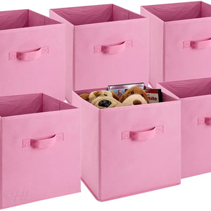 Foldable Storage Cube Organizer Basket Bin Storage Container with Handles for Travel Moving Toy Storage Box