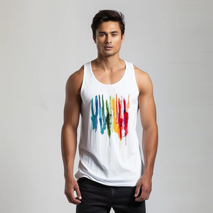 Workout Custom Logo 95% Polyester 5% Spandex Fitness <b>Men</b> Sleeveless Tank Tops in Bulk custom sleeveless <b>t</b> <b>shirt</b> for <b>men</b> - Product Image 5