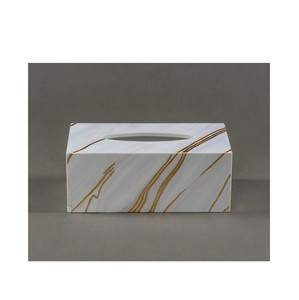 Cajas de pañuelos de diseño de mármol de lujo, caja de pañuelos con forro dorado de mármol, Decoración de mesa y cocina, superventas - Product Image 5