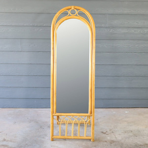 Cuerpo de diseño moderno espejo de ratán de longitud completa espejos naturales de pie para baño y dormitorio - Product Image 4
