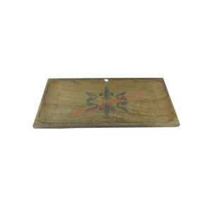 Plateau de service en bois décoratif traditionnel personnalisable Vaisselle écologique de qualité supérieure Vaisselle de service rectangulaire - Product Image 2