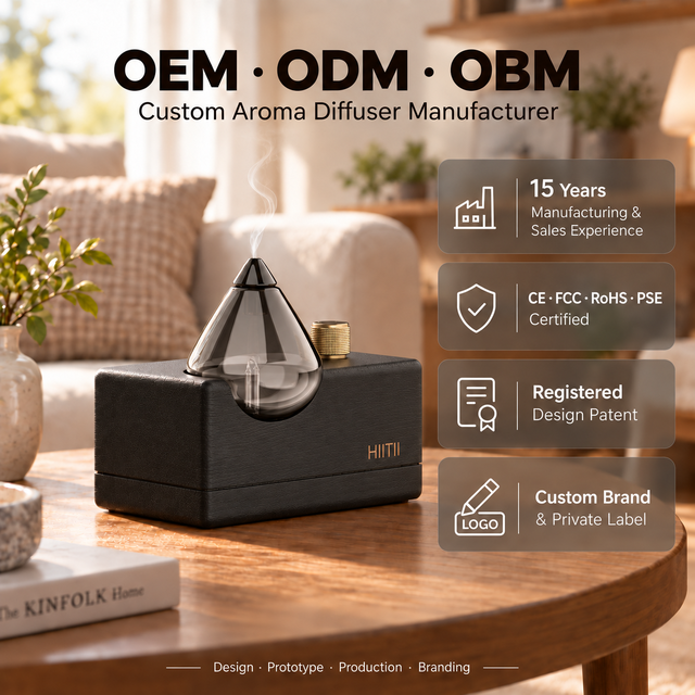 Waterless Essential Oil Nebulizing Diffuser Wood Glass Cordless Essential Oil Diffuser Smart Travel Premium Diffuser for Anxiety