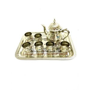 Théière de designer d'art rustique vintage en laiton de la meilleure qualité avec couvercle supérieur et poignée pour servir du thé et du café d'Inde - Product Image 6