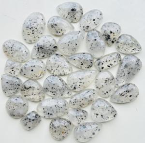 เกรด AAA คุณภาพสูงจุดสีดำควอทซ์ Cabochon ธรรมชาติทำด้วยมือจี้สร้อยคออัญมณีหินหลวมจำนวนมากทำเครื่องประดับ - Product Image 1