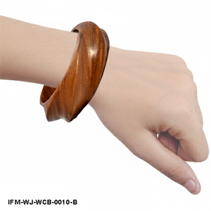 Brazalete de Madera de Mango Trenzada Tallada a Mano, Brazalete Grueso Artesanal, Joyería Boho Escultural para Mujer - Product Image 6