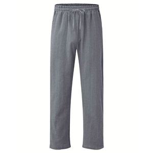 Nouveauté Pantalons décontractés en toile de lin/coton avec logo personnalisé pour hommes Qualité supérieure - Product Image 4