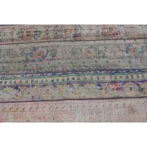 3.4x8.6 ft Turkish <b>Runner</b> Rug, Blue <b>Red</b> Vintage Floral Wool Rug - Product Image 5